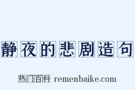 静夜的悲剧造句是什么意思的图片